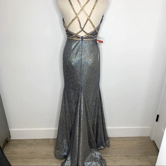 Mac Duggal mermaid gown ball gown prom homecoming formal maxi 4 iridescent - Picture 8 of 14